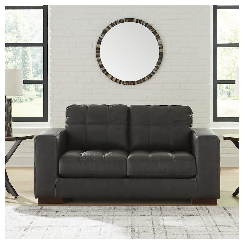 Signature Design by Ashley Luigi Thunder Loveseat - 70"W x 41"D x 35"H - Thunder
