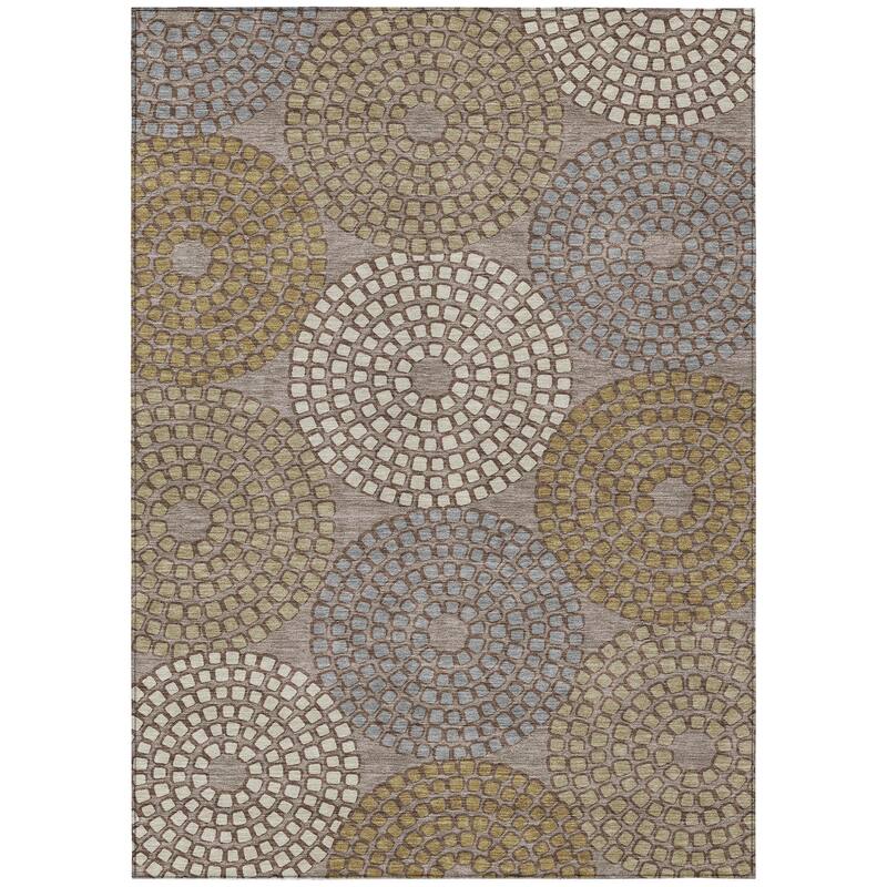 Machine Washable Indoor/ Outdoor Chantille Contemporary Geo Rug