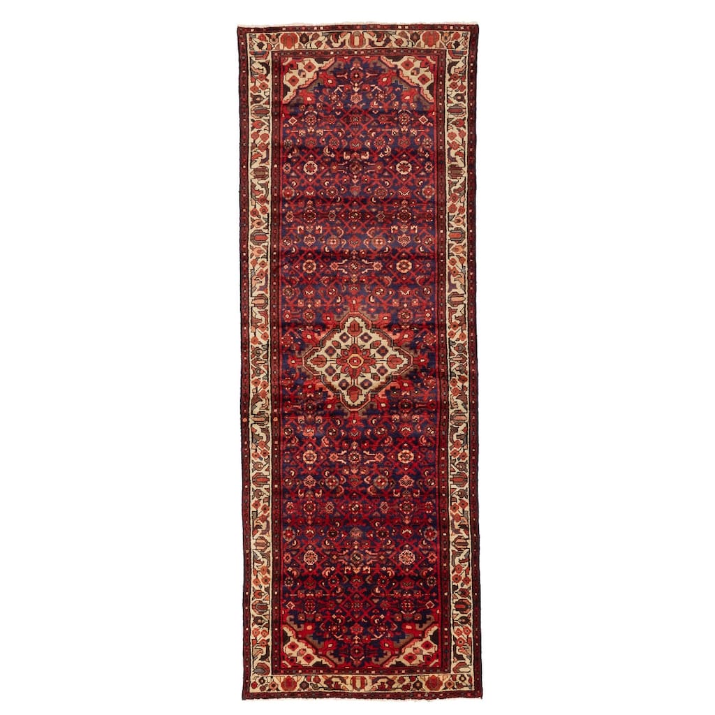 ECARPETGALLERY Hand-knotted Andelz Navy Wool Rug - 3'4 x 9'10