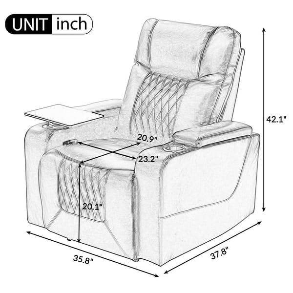 Picture of Merax Power Motion Recliner with USB Charging Port and Hidden Arm ...