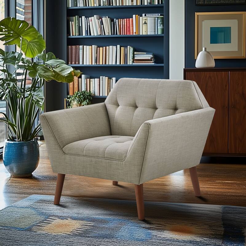 INK IVY Newport Wide Mid-Century Modern Lounge Chair
