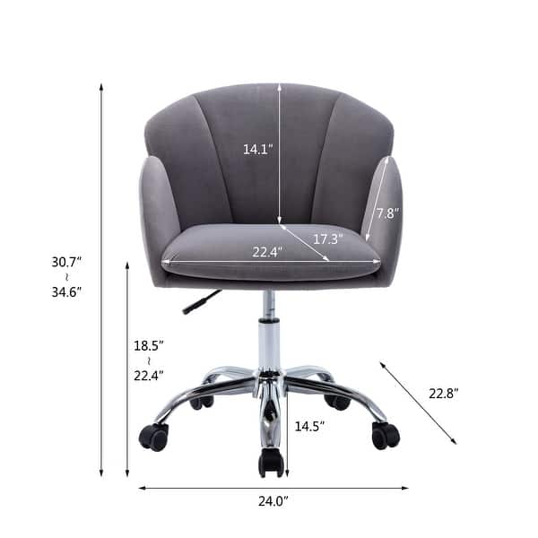 Modern Swivel Office Chair with Casters, Adjustable Lift Height, Grey