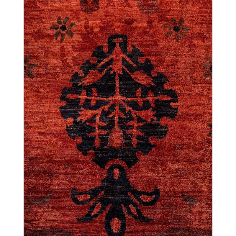 Vibrance, One-of-a-Kind Hand-Knotted Area Rug - Rust, 8' 4" x 10' 1" - 8' 4" x 10' 1"