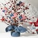 preview thumbnail 12 of 12, Glitzhome 20"H Patriotic July 4th Berry Stars Table Tree