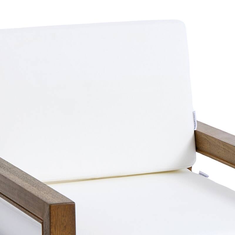 Patio Teak Wood Outdoor Arm Chair with Cushion