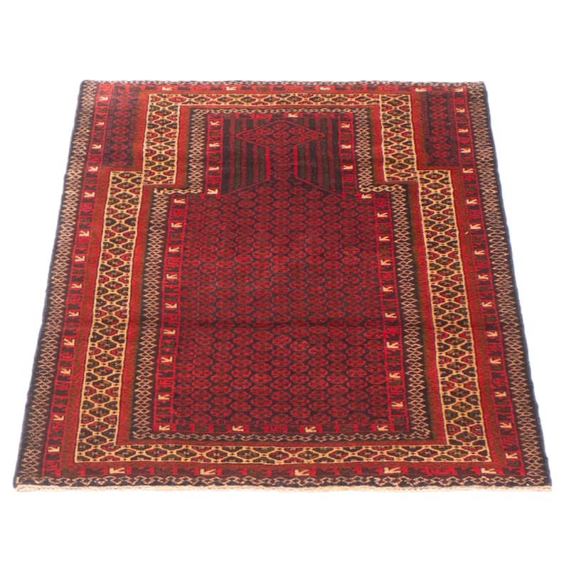 Teimani Red Rug 2'11" x 4'6" - 2'11 x 4'6
