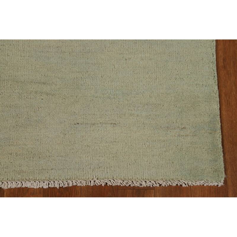Hand Knotted Oriental 100% Wool Carpet Modern Modern Green Gabbeh Area Rug - 4' 9'' X 3' 2''