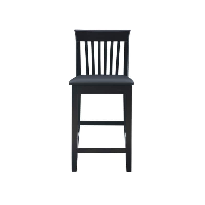 Linon Floresti Black Slat-back Counter Stool
