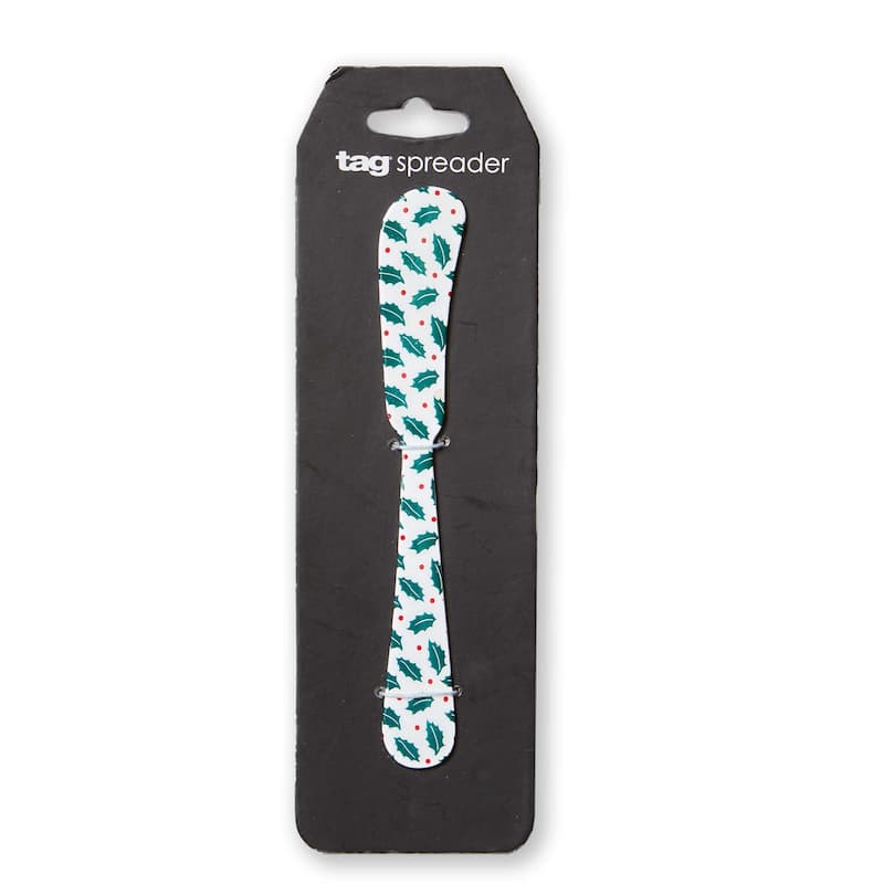 Tis The Season Enamel Spreader - Multicolor Cheese Knife & Serving Utensil, Stainless Steel, 5.85" Long, Hand Wash Only