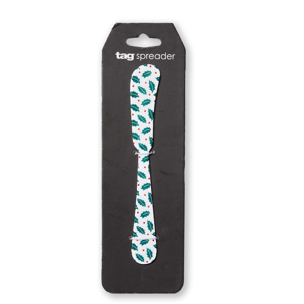 Tis The Season Enamel Spreader - Multicolor Cheese Knife & Serving Utensil, Stainless Steel, 5.85" Long, Hand Wash Only
