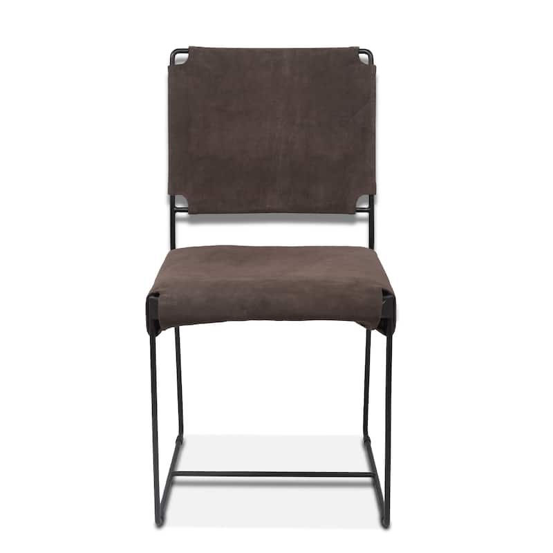 Melbourne Industrial Modern Dining Chair - Asphalt Grey - Side Chair