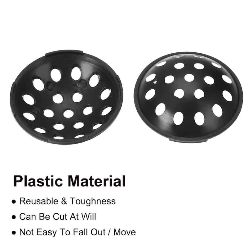 5pcs Bowl Shape Flowerpot Hole Mesh Pad Bottom Drainage 20x70mm - Black