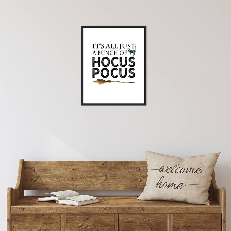 Amanti Art Just a Bunch of Hocus Pocus Broom Framed Canvas Wall Art