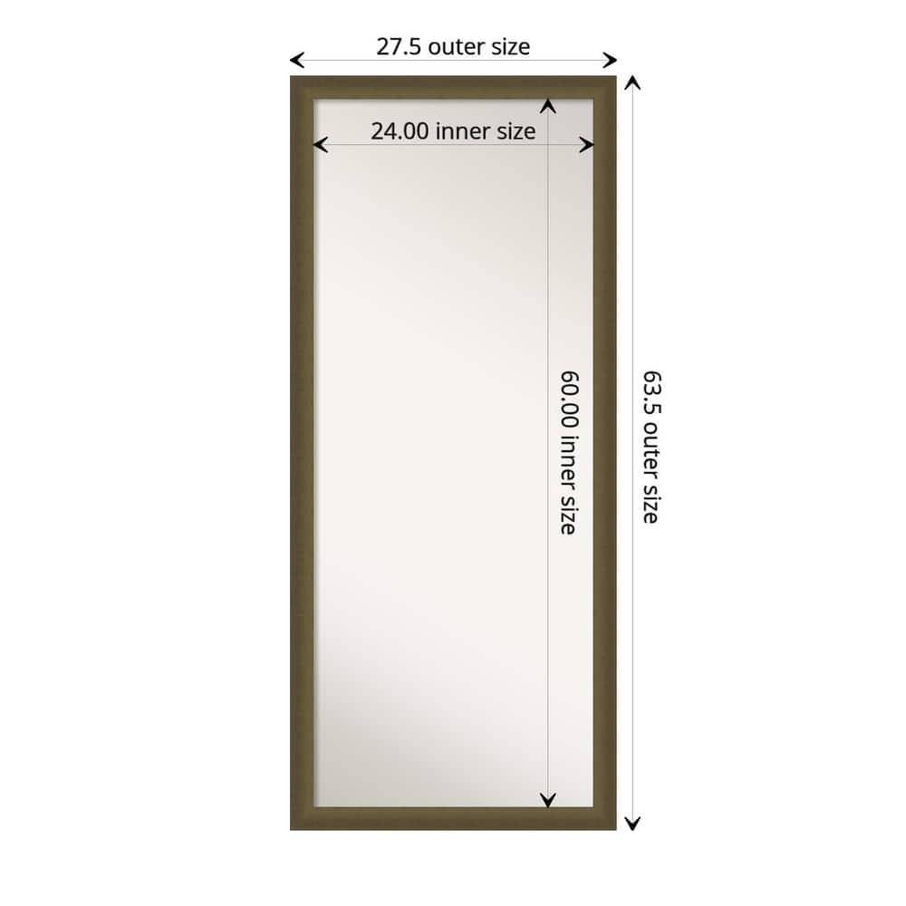 Blaine Narrow Non-Beveled Framed Full-Length Floor Leaner Mirror - Glass Size 24x60