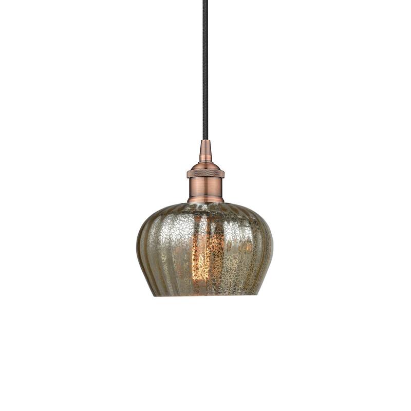 Innovations Lighting 616-1P-8-7 Fenton Pendant Fenton 7" Wide Mini - Antique Copper / Mercury