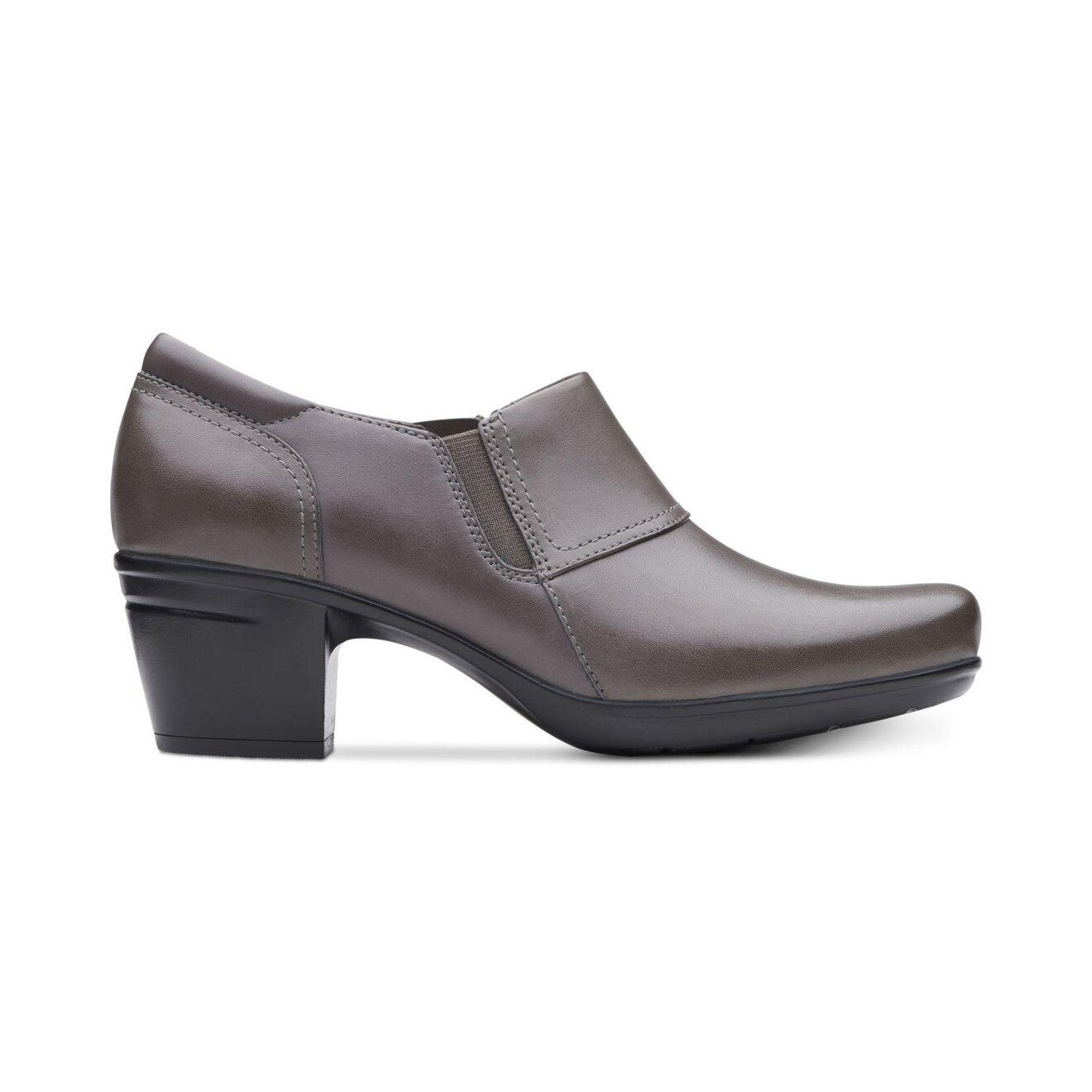 clarks black leather clogs