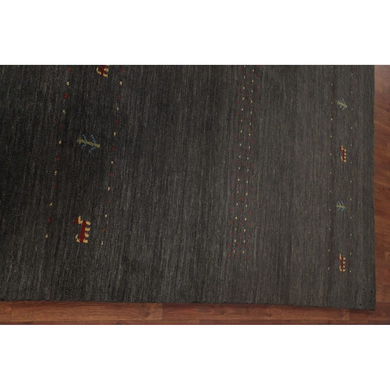 Tribal Animals Gabbeh Oriental Area Rug Wool Carpet - 6'1"x 9'9"