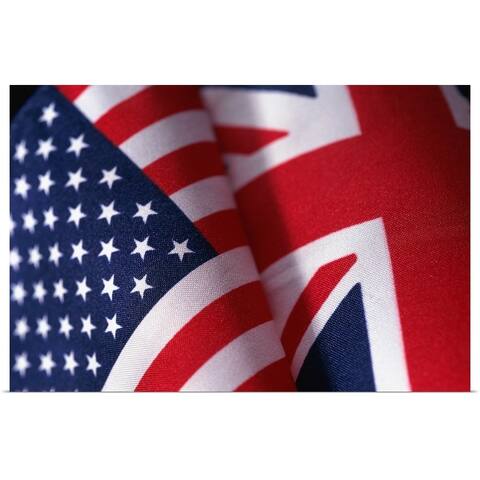 "Flags of United Kingdom and United States of America" Poster Print - Multi