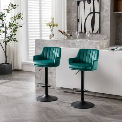 Bar Stools Set of 2,Adjustable Barstools with Back and Footrest, Counter Height Bar Chairs for Kitchen,Pub