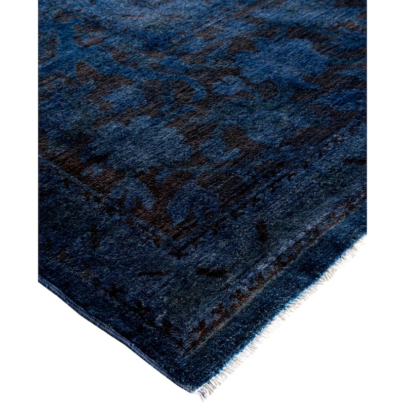 Overdyed One-of-a-Kind Hand-Knotted Area Rug - Navy - 11' 9" x 14' 10"