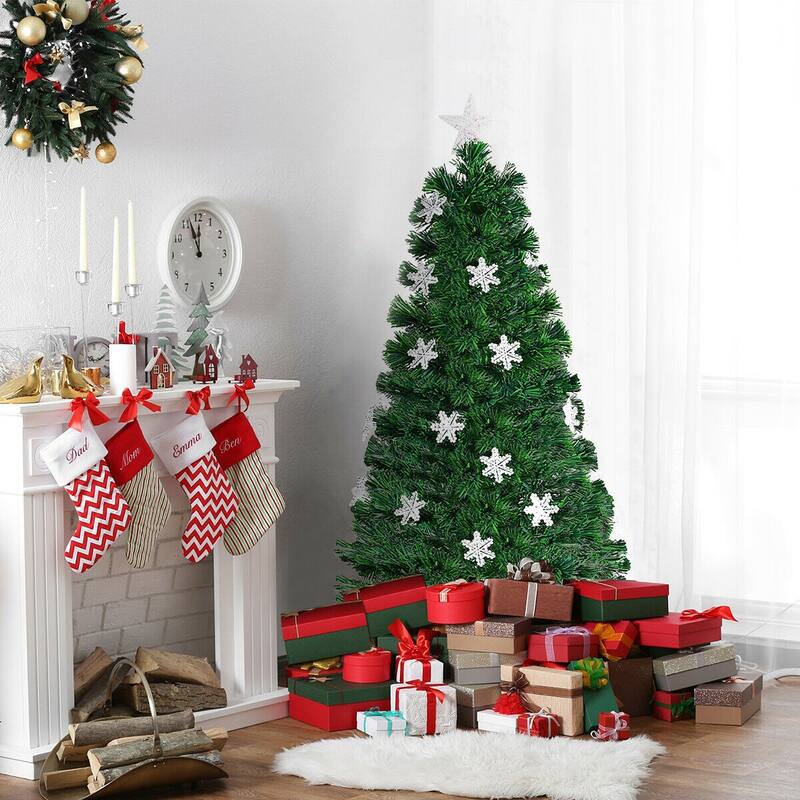 4 Feet LED Optic Artificial Christmas Tree with Snowflakes