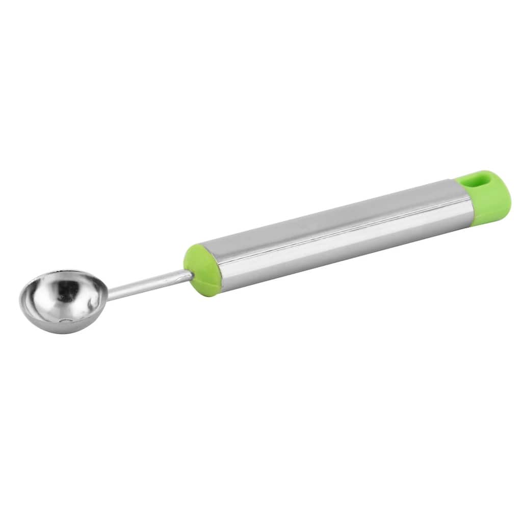 Home Metal Fruit Watermelon Cantaloupe Ice Cream Ball Scoop Spoon - Silver Tone,Light Green