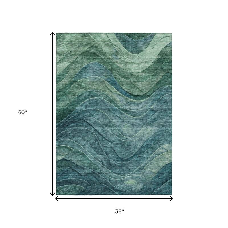 HomeRoots Abstract Transitional Rectangle Outdoor Rug