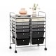 preview thumbnail 18 of 17, 12-Drawers Rolling Storage Cart with Organizer Top - See Details Grey