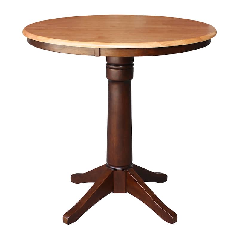 International Concepts Solid Wood 36" Round Pedestal Dining Table