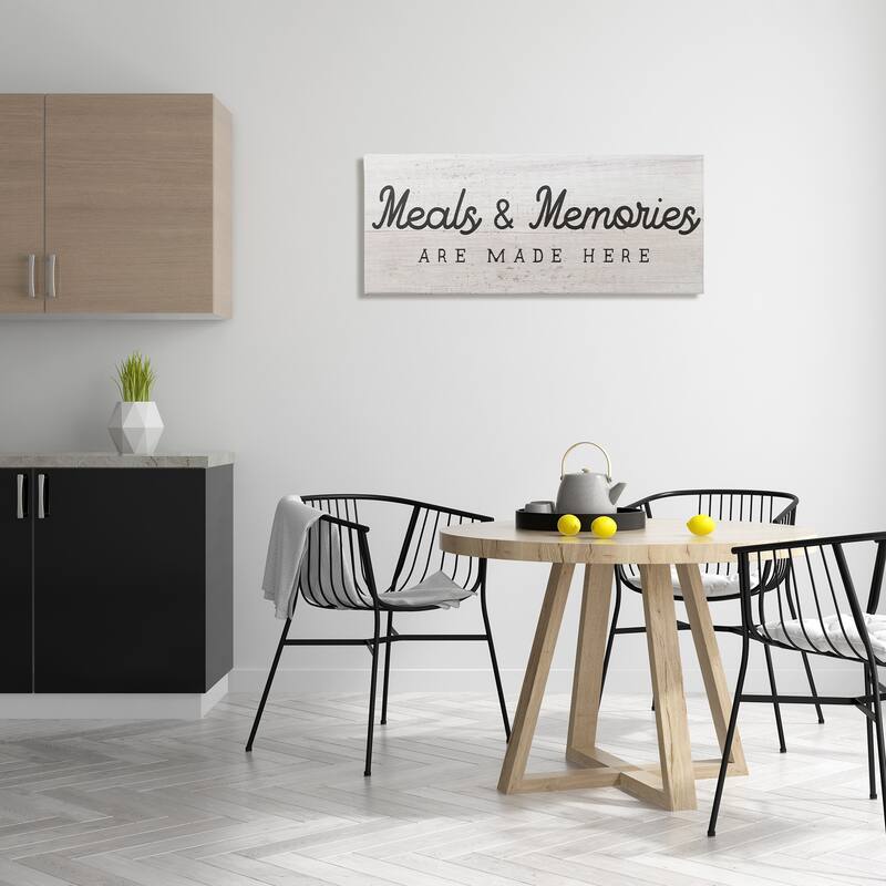 Stupell Meals & Memories Made Here Rustic Kitchen Sign Canvas Wall Art - Black