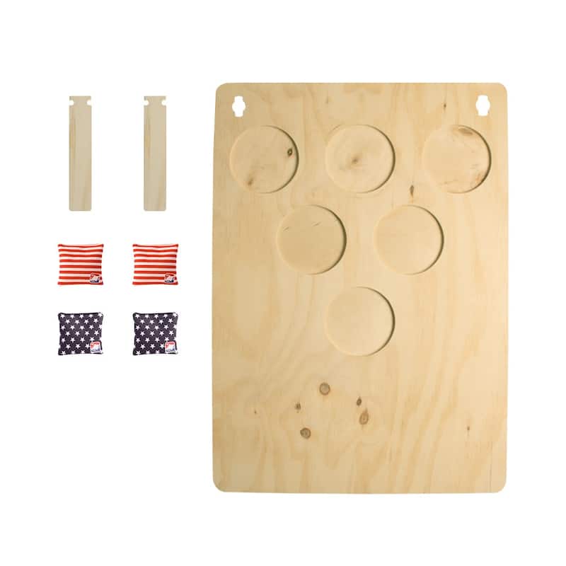 Blue Retro Stripes Cornhole Pong Game