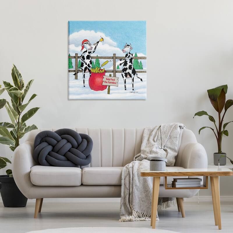 Stupell Feed The Farmless Funny Cows Canvas Wall Art Design By Roger Straub