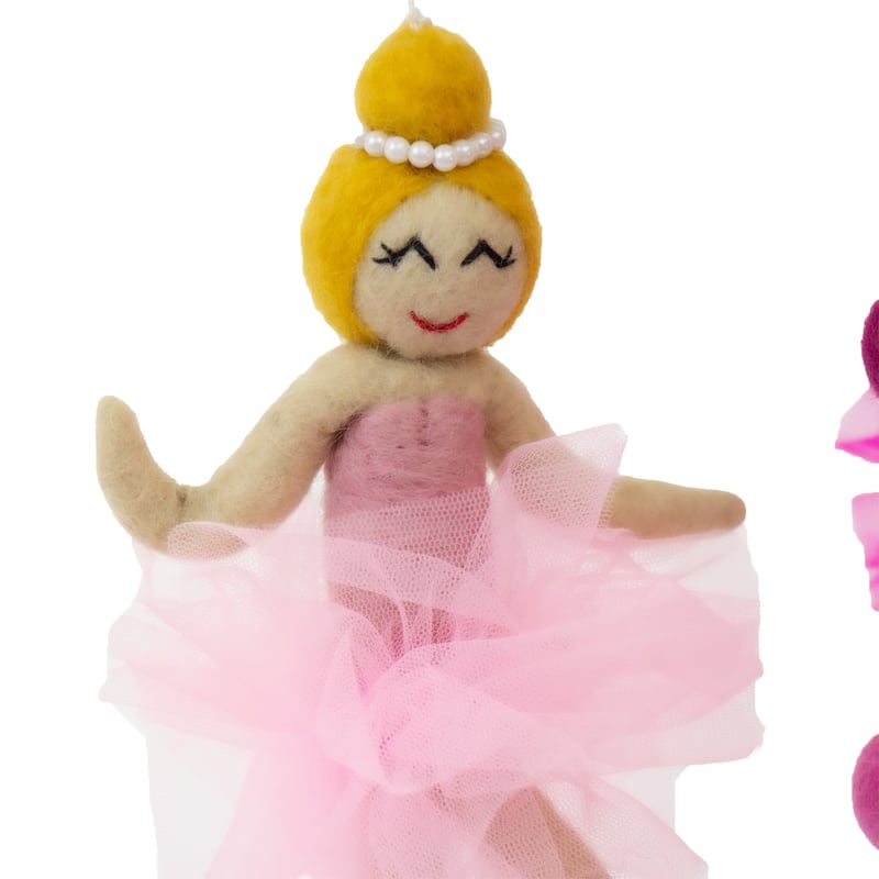 Handmade Pink Ballerina Felt Nursery Mobile