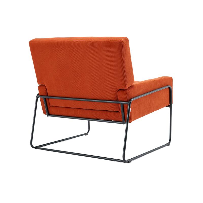 Modern Industrial Slant Armchair with Metal Frame,Premium High Density Soft Single chair for Living Room Bedroom