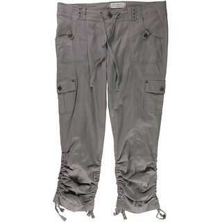 Shop Max Studio London Womens Drawstring Casual Cargo Pants Grey