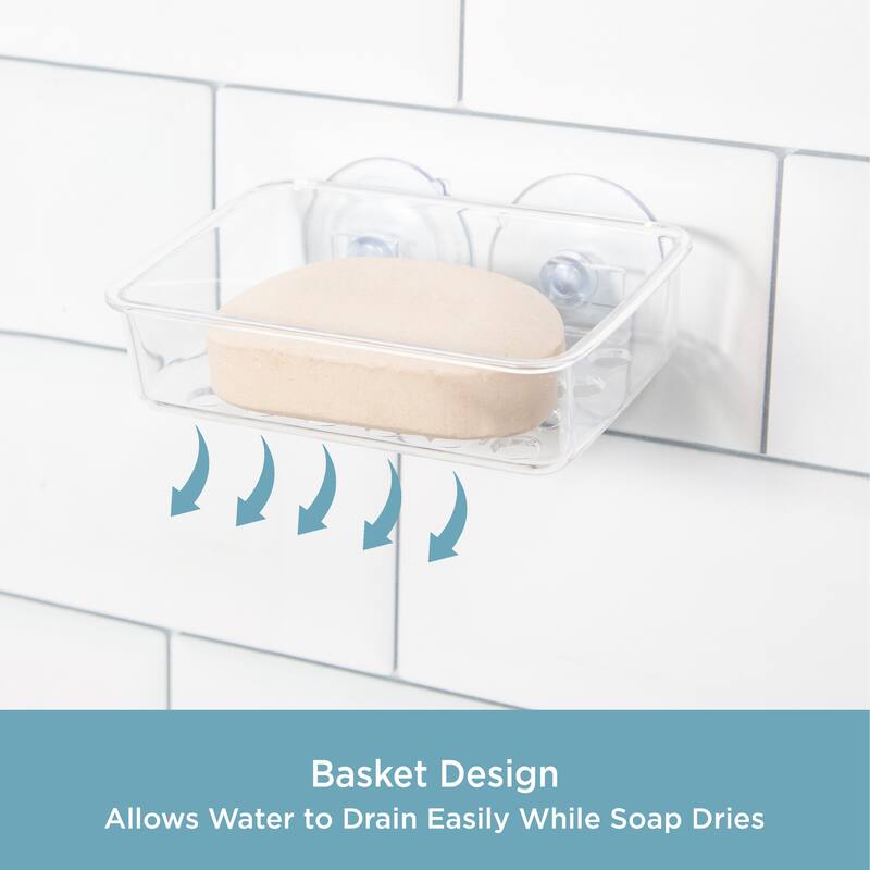 Kenney Plastic Suction Cup Soap or Sponge Dish - Clear