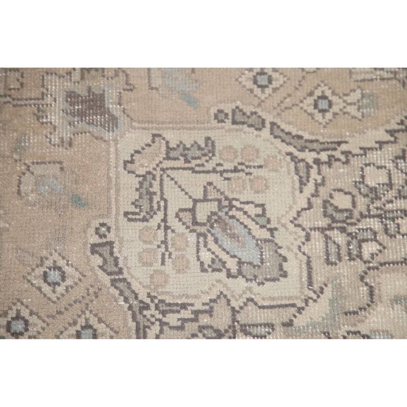 Hand Knotted Oriental 100% Wool Carpet Traditional Floral Beige & Ivories Tabriz Area Rug - 12' 7'' X 10' 0''