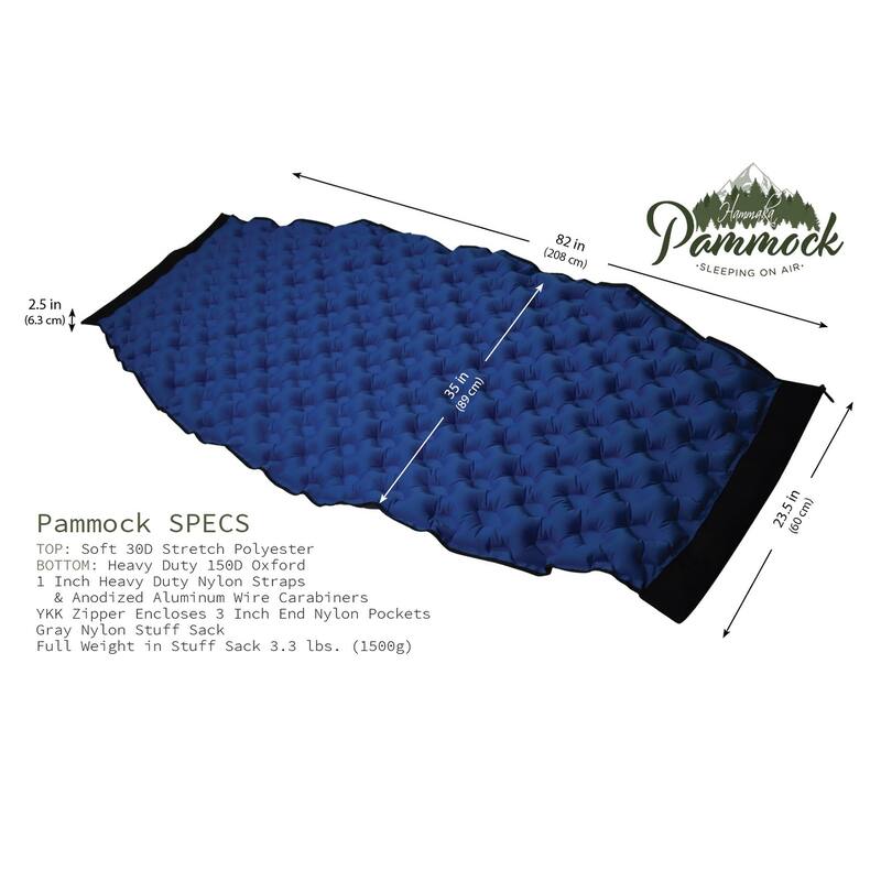 Hammaka Pammock Sleeping Pad/ Inflatable Hammock with Inflatable Pillow and Hammock Straps