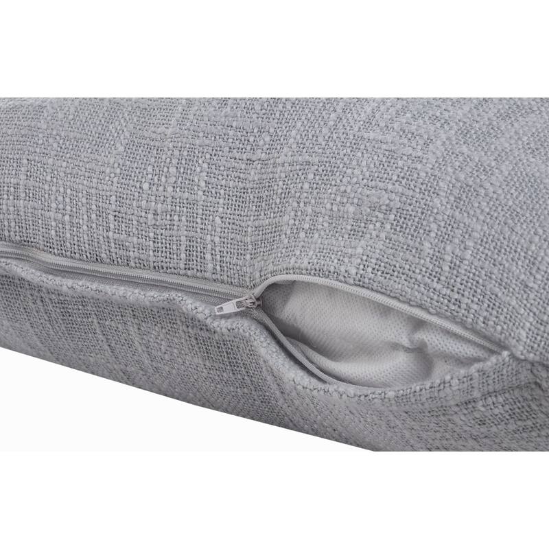 20" Gray Solid Hand Woven Square Throw Pillow