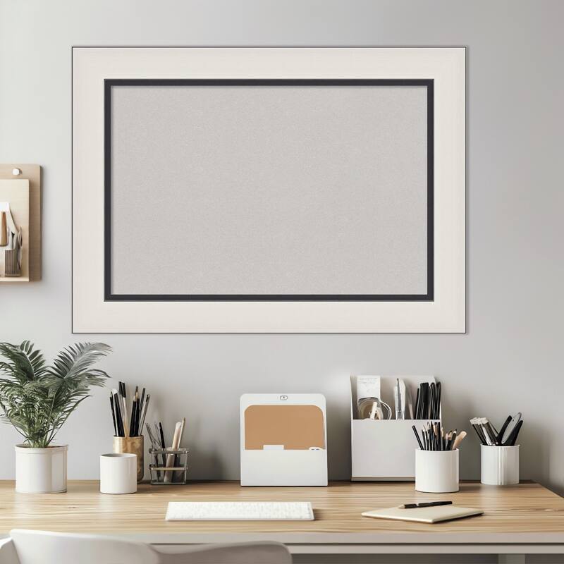 Ellie Silver Black Framed Cork Board - Bulletin Board, Organization Board, Pin Board