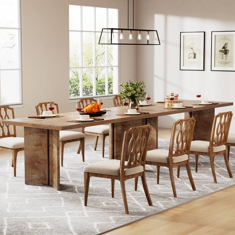 Farmhouse Wood Rectangular Dinner Dining Table for Kitchen Dining Room