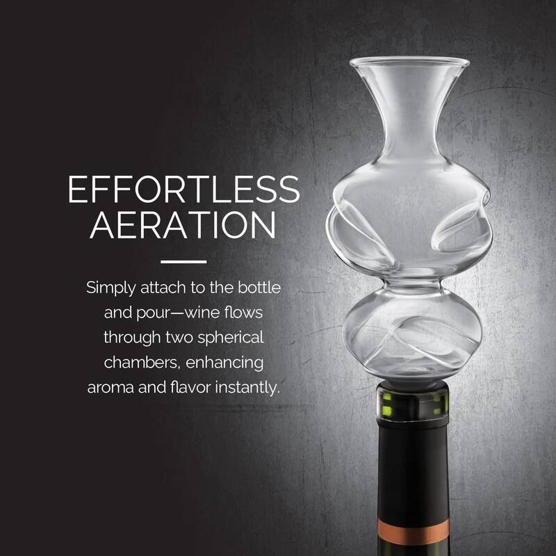 Final Touch Conundrum Wine Aerator for Wine Bottles - 3.5 x 6.7 inch
