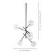 preview thumbnail 5 of 3, Cody II Black Metal Glass Globe Six Bulb Chandelier - 36"W x 36"D x 52"H