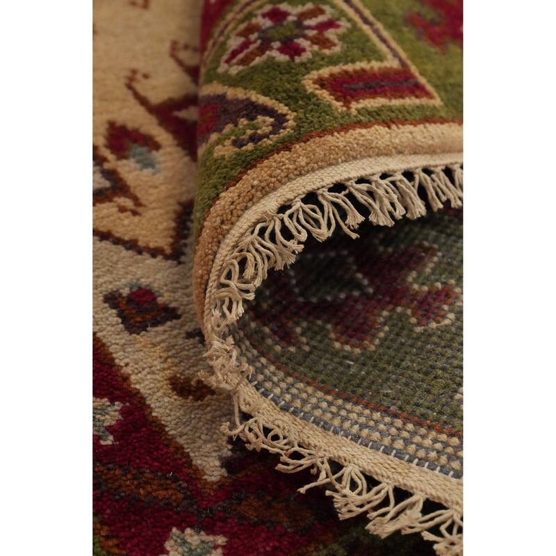 Hand Knotted Oriental 100% Wool Carpet Traditional Medallion Yellow & Gold Kazak Area Rug - 5' 9'' X 4' 0''