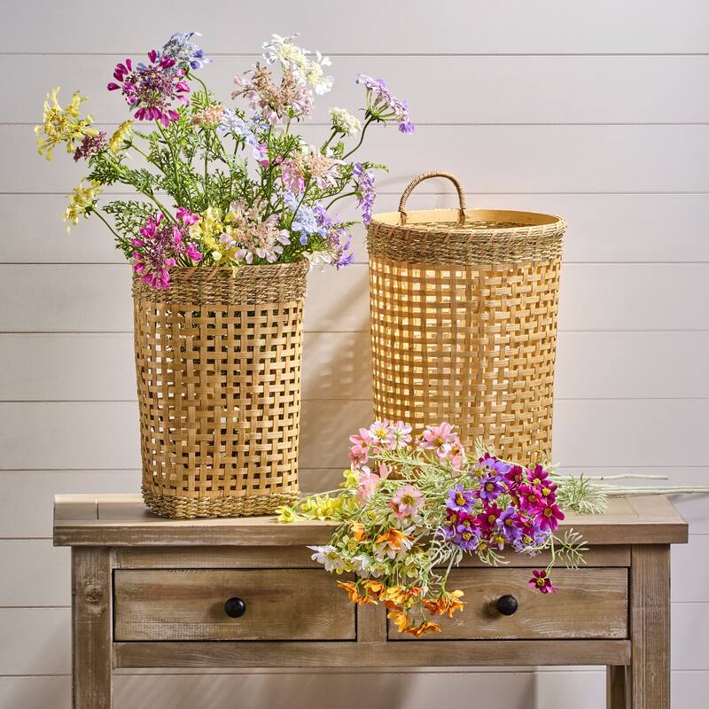 15-17" Bamboo Rattan Wall Basket