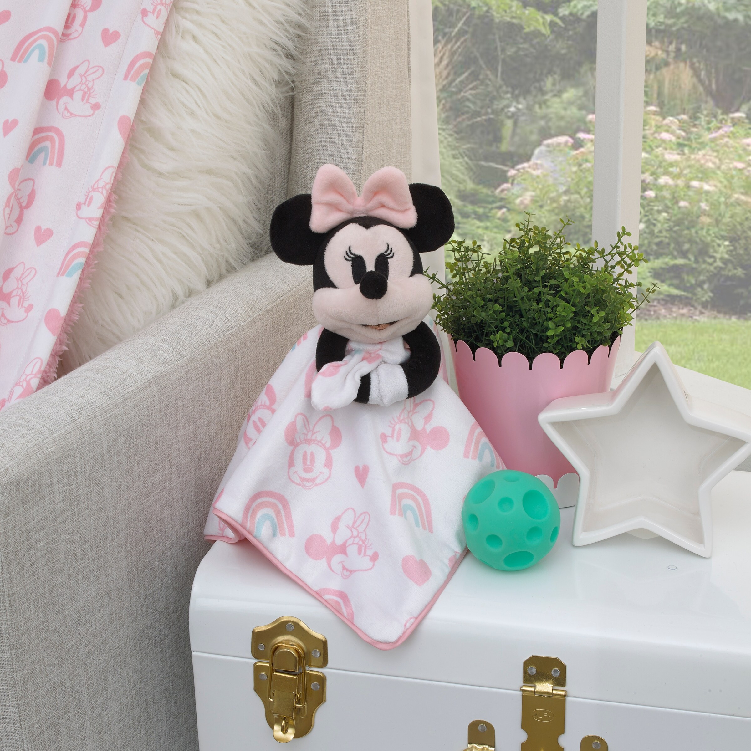 Disney Minnie Mouse Lovey Security Blanket Pink