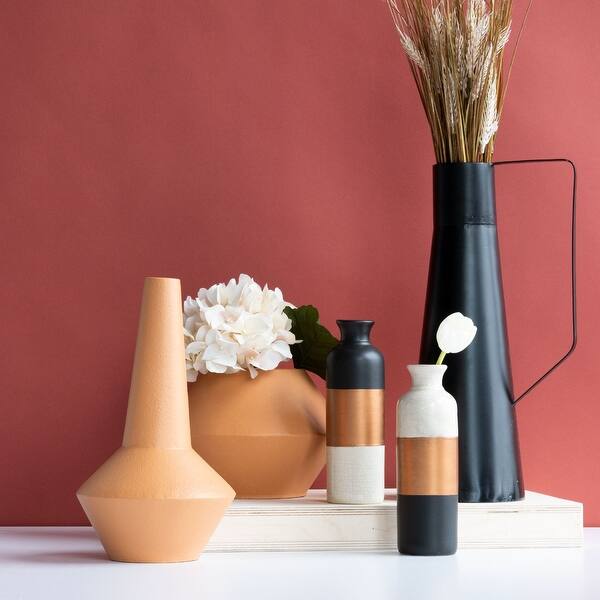 Shop Foreside Home Garden Black Modern Metal Decorative Vase Overstock 29030059