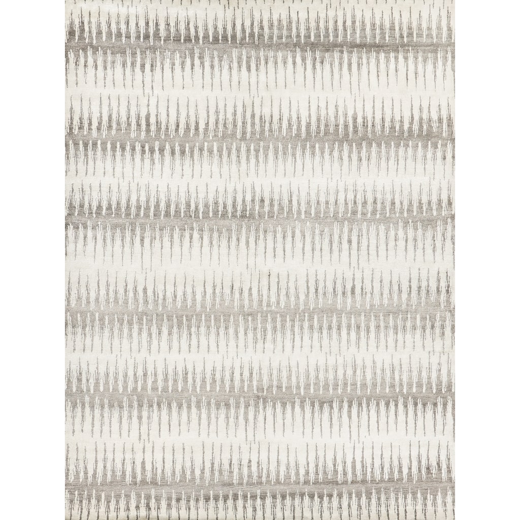 EXQUISITE RUGS Bamboo Silk Hand-knotted Grey/Silver Area Rug