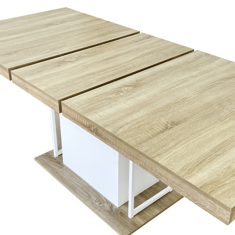 Rectangle extendable dining table for 6-10 people aged effect wood