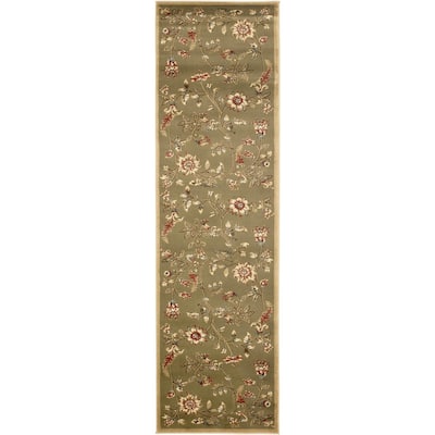 Large Rectangle Rug Black Multi Power Loomed Area Rug Polypropylene Floor Covering 2'3" x 8'0" - 96 x 37